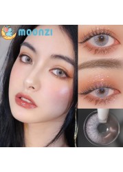 MOONZI Wine Gray Color Contact Lenses Mini Colored Eye Contact Lenses Cosplay Yearly 2pcs/pair Degree Myopia Prescription