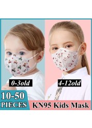 10/50pcs Kids KN95 Masks Kawaii Cartoon CE FFP2 Face Mask Children Boys Girls Baby n95fan kn95fan ffp2fan Respirator N95 Mask