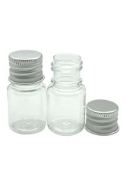 50pcs 5ml Plastic Bottles Jar With Aluminum Lid Tobacco Herb Storage Box Cigarette Smoking Box Kitchen Accessories Jars