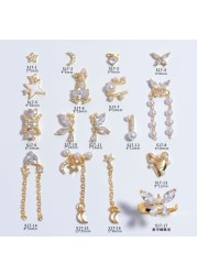 Net Red New Nail Art Jewelry Zircon Star Moon Love Pearl Rabbit Butterfly Chain Nail Decoration Nail Accessories