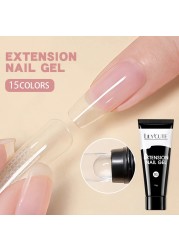 LILYCUTE Nail Extension Gel Clear White Pink UV LED Extension Gel Nail Tips Enhancement Slip Quick Solution Extension Gel