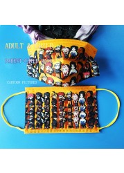 New Anime Naruto Adult Children Mask Cartoon Pattern Printing 3 Layers Protection Breathable Dust Disposable Face Mascara