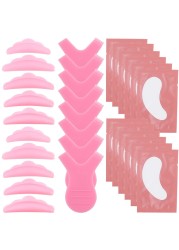 40/70pcs Y Shape Brush Silicone Eyelashes Curler Reusable Lash Lifting Perm Pad Hydrogel Patches Under Eye Eyelash Extension Kit