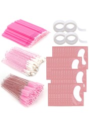 Eyelash Extension Kit Practice Eye Patches Pad Adhesive Eyelash Brushes Spoolie Mascara Applicator Grafting Eyelash Tools