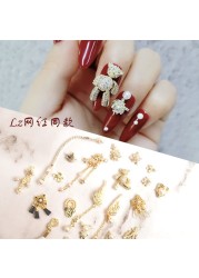 Net Red Hot Nail Bear Accessories Manicure Bear Zircon Jewelry Mechanical Bear Activity G0513 Nail Art Decor