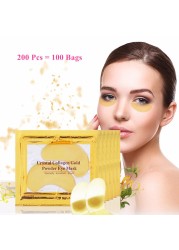 200pcs=100Pairs Korean Cosmetics Beauty 24K Crystal Collagen Golden Eye Mask Anti Aging Acne Moisture Patches Eye Skin Care