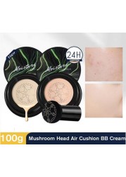 Air Cushion BB Cream Moisturizing Makeup Concealer Face Foundation With Mushroom Head Puff Cover Spots Marks Waterproof Lasting