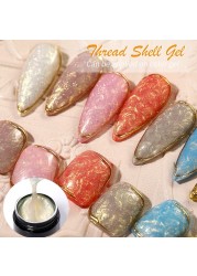 LILYCUTE Thread Shell Nail Gel Polish 7ml Pearl Shell Semi Permanent UV Gel Base Top Coat Popular in Autumn and Winter