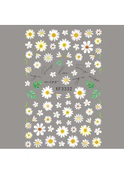 Elegant Daisy Autumn Leaves Nails Art Manicure Back Glue Sticker Decorations Design Nail Sticker Beauty Nails