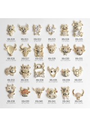 Japanese New Year Zircon Manicure Niu Niu Collection Bullishly Bullish Various Postures Niu Real Gold and Color