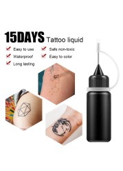 10ml Temporary Tattoo Inks Juice Liquid Tattoo Juice Tattoo Milk Henna Tattoo Liquid Semi Non Reflective Tattoo Art Inks Liquid