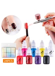 8 Colors 10ml Airbrush Nail Ink For Airbrush Spray Nail Polish Art Painting Use Pigment Inks Airbrushing Kit Manicure Tool