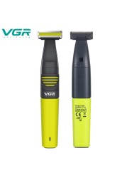 VGR Professional Face Body Hair Trimmer for Men Beard Trimmer Stubble Hair Clipper Nose Mustache Rechargeable Electric Shaver