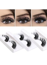 1pairs 8-20mm False Eyelashes Russia Curl Lashes DD Volume Handmade Thick Mink Eyelashes Full Strip Lashes Cruelty Free Cilios