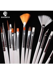 15pcs/set Nail Art Brush Manicure Gel Brush Dotting Painting Design Nail Brushes Liquid Powder Carving Brush Manicure Decoration