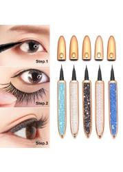 Magic Self Adhesive Eyeliner Pen Glue-Free Magnetic Paste False Eyelashes Waterproof Diamond Bling Black Eye Liner Makeup 1