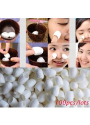 100pcs Silkworm Balls Purifying Whitening Exfoliating Blackhead Remover Natural Silk Cocoon Facial Skin Care Best Gifts