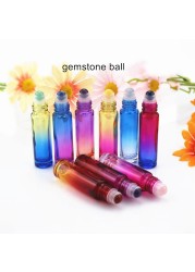 20pcs/lot Natural Gemstone Roller Ball Bottle Doterra10ml Thickened Essential Oil Roll On Bottles Empty Refillable Perfume Bottles