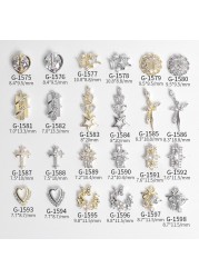 Japanese new style nail art, zircon jewelry, big diamond cross, love all-match real gold color nail art decorations tools