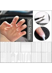 French Nail Finger Tips Sticker Guide Stencil Tape Nail Guides Stickers Manicure DIY Line Tips Nail Art Decals 3D Beauty Tool