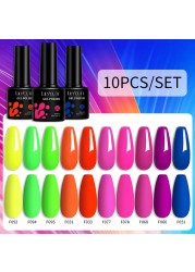 LILYCUTE 10pcs/set Fluorescent Gel Nail Polish Kit Neon Semi-Permanent Soak Off UV Led Gel Varnish Manicure For Nails Art Gel