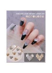 Super flash heart-shaped zircon net red nail decoration diamond