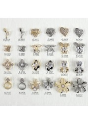 New nail art real gold zircon jewelry light luxury rose flower twisted heart cat eye four leaf clover flower nail sticker