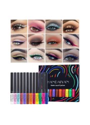 12 Colors Liquid Eyeliner Pen Set Waterproof Long Lasting Matte Colorful Eye Liner Cosmetic Quick Dry White Green Liner Makeup Kit