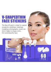 60pcs/set Invisible Thin Face Stickers Face Line Wrinkles Sagging Skin V-Shape Face Lifting Fast Chin Tightening Face Care Set