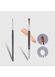 T301 Double End Concealer Brush Sponge Precision Makeup Brushes Dark Circles Eyeliner Tear Trench Concealing Brush Fine Make Up Tool