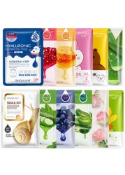 30pcs/lot BIOAQUA Skin Care Sheet Mask Aloe Olive Pomegranate Seaweed Boost Facial Mask Korean Face Care Green Tea Stick