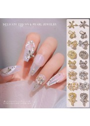 Nail Art Zircon Jewelry Bowknot Pearl Accessories Explosive Flower Color Preserved Decorative Diamond Nail