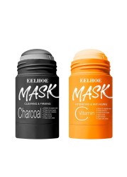 Charcoal or Vitamin C Facial Purifying Mud Stick for Blackhead Oil Control and Hard Pore Cleaning Mask