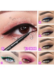 12 Colors Matte Eyeliner Waterproof Liquid Eyeliner Pen Black Blue Colored Eyeliner Long Lasting Eyeliner Pigments