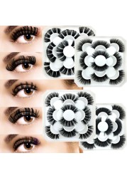 Lashes DD Curl 23-28mm Russian Volume Mink Lashes 3D Mink Eyelashes Lashes Reusable Fluffy False Lashes Russian