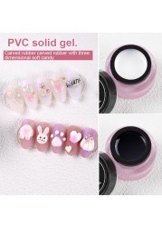 8ml 3D Modeling Stereoscopic Sculpt Gel UV LED Transparent Color Gel Clay PVC Clear Solid Painting Gel DIY Nail Art Tools TSLM1