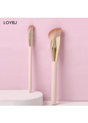 Wig 1/2 Piece Foundation Makeup Brush Slant Head Liquid Foundation Concealer Cosmetic Blending Brushes Face Contour Beauty Tool