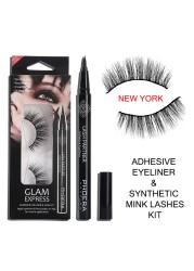 9D False Eyelashes Set Imitation Mink Hair Self Adhesive Eyeliner Pen Waterproof Reusable Makeup Cosmetic Tools TSLM1