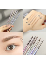 Double Head Transparent Tube Automatic Eyebrow Pencil Eyebrow Brush Waterproof Long Lasting Refill Eyebrow Pencil Cosmetic Tool