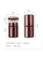 Hourglass Set 2 Pieces Retractable Foundation & Kabuki Makeup Brush Setting Powder with Cap Travel Size Blusher Cosmetic Tools