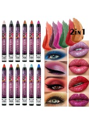 12 Colors Highlighter Eyeshadow Pencil Waterproof Glitter Matte Eye Shadow Makeup Pigment Cosmetic White Eyeliner Pen