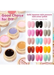 22 Color Solid Canned Gel Nail Polish No Flowing Full Coverage Pigmented Color Paint DIY Nail Art Designs Nail Gel Polish TSLM1