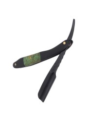 Straight Edge Blade Holder Manual Shaving Blade Holder Ebony Handle For Hair Salon Barber