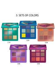 New Charming Glitter Diamond Eyeshadow Palette 9 Colors Make up Palette Matte Shimmer Pigmented Eye Shadow