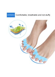 1 Pair Toe Separator Five Holes Hallux Valgus Corrector Orthopedic Hammer Straightener Spreader Foot Care Therapy Tool