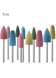 10pcs/set Silicone Rubber Polisher Grinding Head 2.35mm Shank Nail Bits Nail Electric Manicure Drill Machine Accessory
