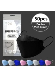 50pcs Non-woven Fabric Masks Mascarilla 4 Layers Double Melt Dust-proof Fiash Mask Adult Disposable Face Mascaras Masque