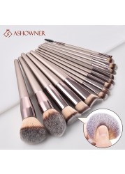 Hot Champagne Makeup Brushes Set for Cosmetics Foundation Powder Blush Eyeshadow Kabuki Blending Face Beauty Makeup Tool