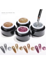 Nail Art Line Gel Polish Nail High Density Platinum Glue Glittering Painted Phototherapy Glitter Metallic Glitter Painting Platinum TSLM1