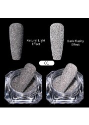 Born Pretty Reflective Glitter Powder Bright Light Shining Nail Chrome Pigment Dust Powder Nail Decoration for Gel Polish